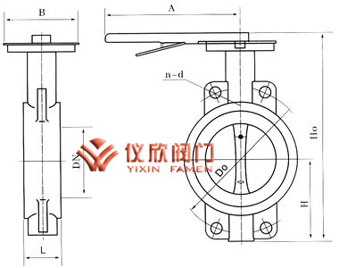 D371F四氟密封对夹蝶阀